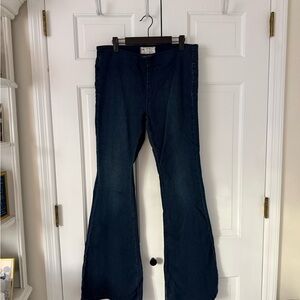 Free People Dark Washed Flared Jeans